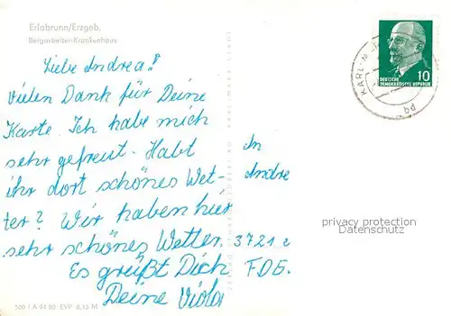 AK / Ansichtskarte Erlabrunn_Erzgebirge Bergarbeiter Krankenhaus Erlabrunn_Erzgebirge