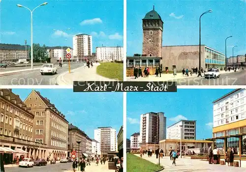 AK / Ansichtskarte Karl Marx Stadt Ernst Thaelmann Strasse Roter Turm Strasse der Nationen Klosterstrasse Wilhelm Pieck Strasse Karl Marx Stadt