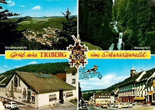 AK / Ansichtskarte Triberg_Schwarzwald Panorama Wasserfall Museum Marktplatz Triberg Schwarzwald