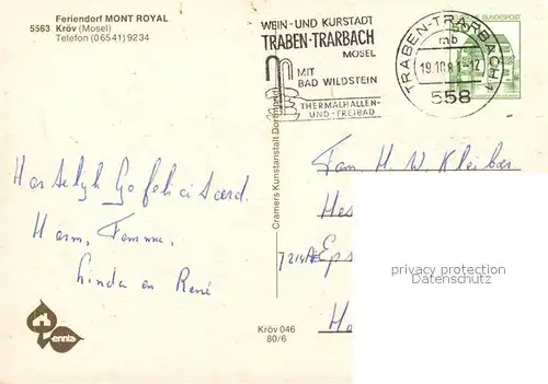 AK / Ansichtskarte Kroev_Mosel Feriendorf Mont Royal Restaurant Schwimmbad Spielplatz Kroev_Mosel