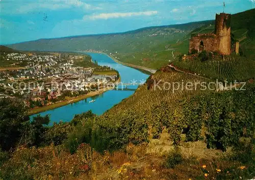 AK / Ansichtskarte Bernkastel Kues Moselpartie mit Burg Landshut Bernkastel Kues