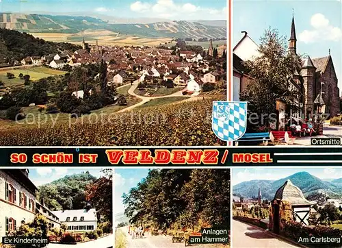 AK / Ansichtskarte Veldenz Panorama Ortsmitte Ev Kinderheim Anlagen am Hammer Am Carlsberg Veldenz