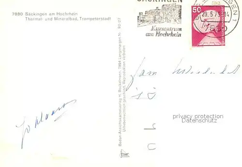 AK / Ansichtskarte Saeckingen_Rhein Thermal und Mineralbad Saeckingen Rhein