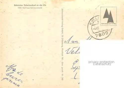 AK / Ansichtskarte Kollnau Schwimmbad an der Elz Kollnau