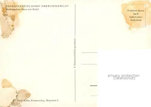 AK / Ansichtskarte Oberammergau Rotkaeppchenhaus mit Kofel Oberammergau