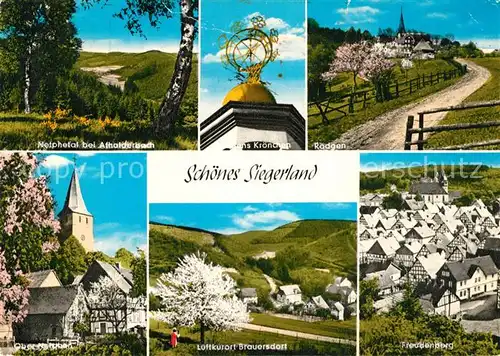 AK / Ansichtskarte Siegerland Nethphetal Kroenchen Raedgen Kirche Brauersdorf Freudenberg Siegerland