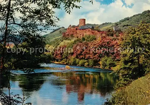 AK / Ansichtskarte Heimbach_Eifel Burg mit Hotel Restaurant Cafe Marienhoehe Heimbach Eifel