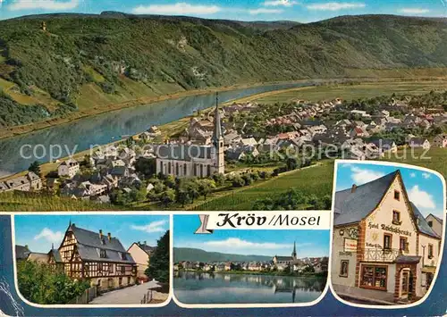 AK / Ansichtskarte Kroev_Mosel Panorama Fachwerkhaus Moselpartie Hotel Reichsschenke Kroev_Mosel