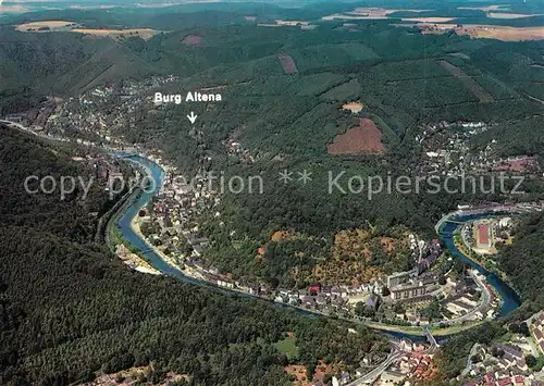 AK / Ansichtskarte Altena_Lenne Fliegeraufnahme mit Burg Altena Altena_Lenne