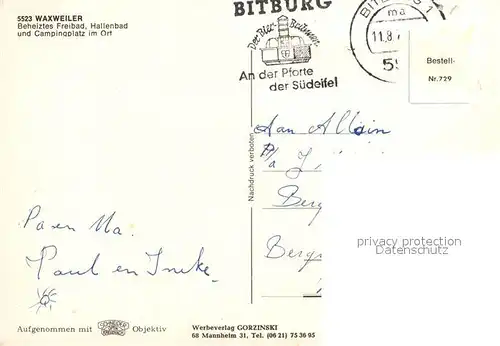 AK / Ansichtskarte Waxweiler Panorama Waxweiler