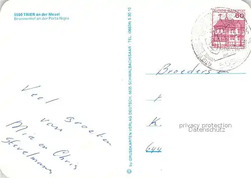 AK / Ansichtskarte Trier Brunnehof an der Porta Nigra Trier