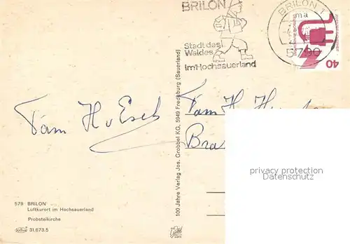 AK / Ansichtskarte Brilon Probsteikirche Brilon