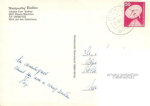 AK / Ansichtskarte Mitwitz Waldgasthof Baechlein Mitwitz