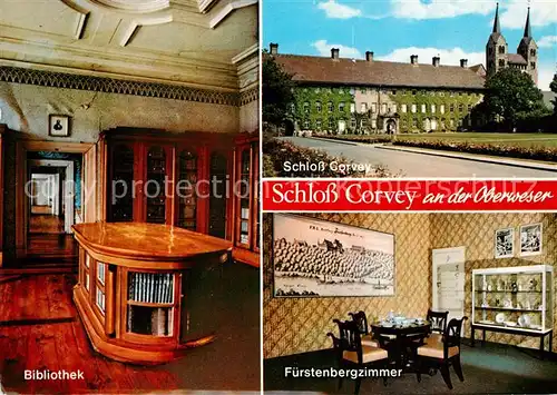 AK / Ansichtskarte Corvey Schloss Corvey Bibliothek Fuerstenbergzimmer Corvey