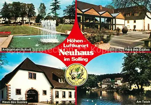 AK / Ansichtskarte Neuhaus_Solling Schlossanlagen Haus des Gastes Am Teich Neuhaus Solling