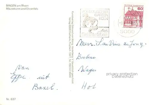 AK / Ansichtskarte Bingen_Rhein Maeuseturm und Ehrenfels Bingen Rhein
