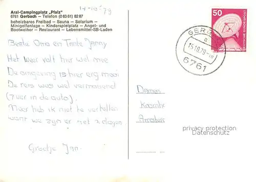 AK / Ansichtskarte Gerbach_Pfalz Aral Campingplatz Schwimmbad Stadtmauer Gerbach Pfalz