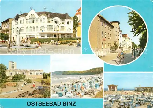 AK / Ansichtskarte Binz_Ruegen FDGB Erholungsheim Strand Konzertplatz Binz_Ruegen