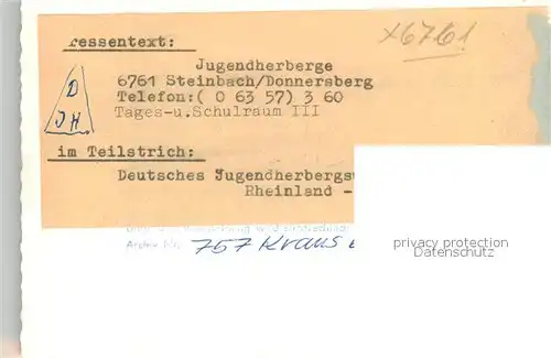 AK / Ansichtskarte Steinbach_Donnersberg Jugendherberge Tagesraum Schulraum Steinbach Donnersberg