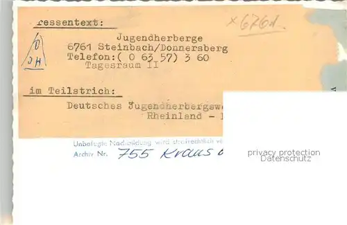 AK / Ansichtskarte Steinbach_Donnersberg Jugendherberge Tagesraum Schulraum Steinbach Donnersberg