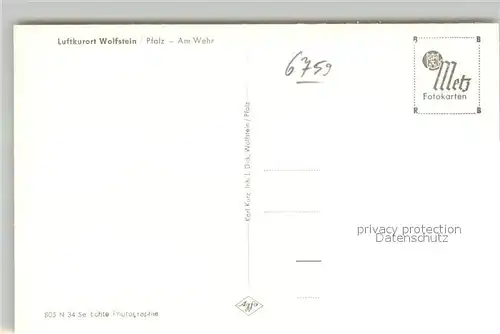 AK / Ansichtskarte Wolfstein_Pfalz Partie Wehr Luftkurort Nordpfaelzer Bergland Wolfstein_Pfalz