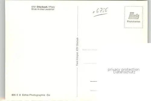 AK / Ansichtskarte Otterbach_Pfalz Stadtpanorama mit Blick ins Lautertal Otterbach Pfalz