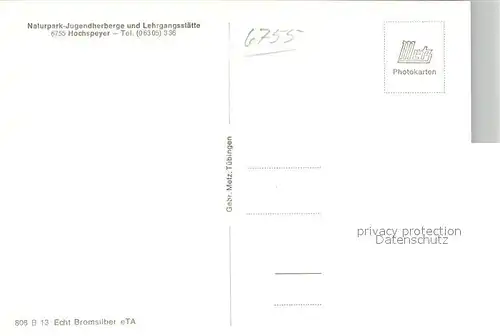 AK / Ansichtskarte Hochspeyer Stadtpanorama Motive Innenstadt See Minigolf Naturpark Jugendherberge Lehrgangsstaette Bromsilber Hochspeyer