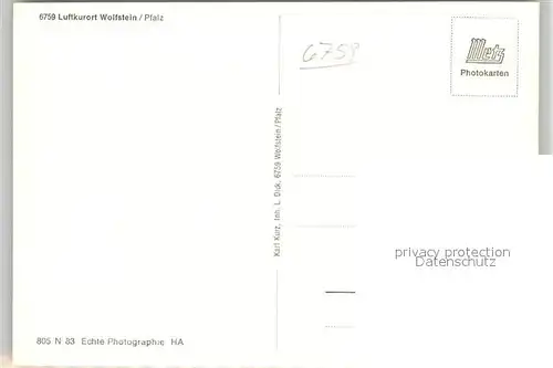 AK / Ansichtskarte Wolfstein_Pfalz Stadtpanorama Luftkurort mit Burgruine Wolfstein_Pfalz