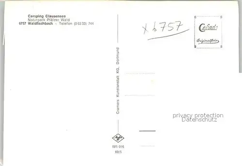 AK / Ansichtskarte Waldfischbach Burgalben Camping Clausensee Naturpark Pfaelzer Wald Waldfischbach Burgalben