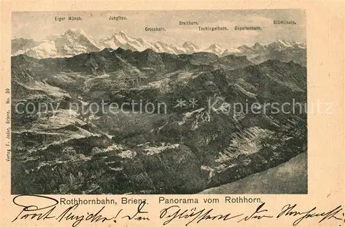 AK / Ansichtskarte Brienz_BE Rothornbahn Blick vom Rothorn Brienz_BE