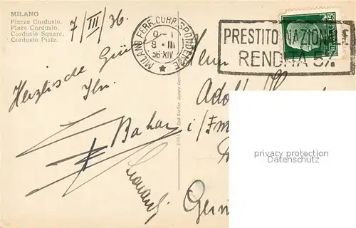 AK / Ansichtskarte Milano Piazza Cordusio Strassenbahn Milano