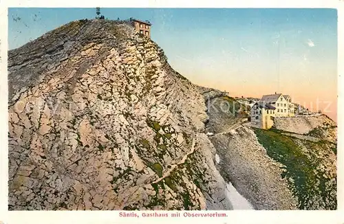 AK / Ansichtskarte Saentis_AR Gasthaus mit Observatorium Saentis_AR