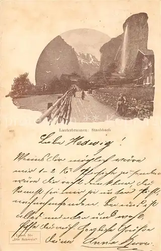 AK / Ansichtskarte Lauterbrunnen_BE Staubbach Wasserfall Lauterbrunnen BE