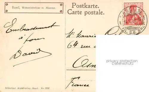 AK / Ansichtskarte Basel_BS Wettsteinbruecke mit Muenster Basel_BS