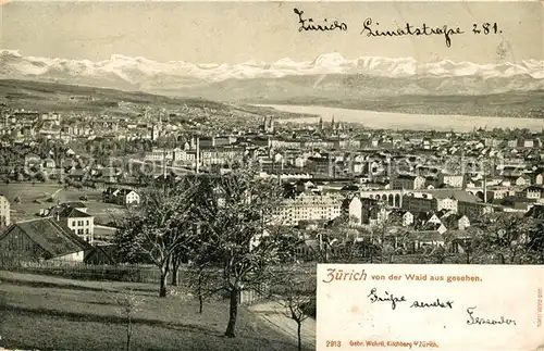 AK / Ansichtskarte Zuerich_ZH Blick von der Waid aus Zuerich_ZH