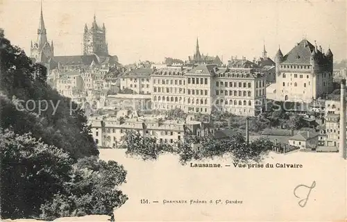 AK / Ansichtskarte Lausanne_VD Vue prise du Calvaire Lausanne VD