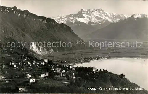 AK / Ansichtskarte Glion Fliegeraufnahme et les Dents du Midi Glion