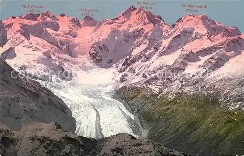 AK / Ansichtskarte Morteratschgletscher Bernina vom Pizt Languard Morteratschgletscher