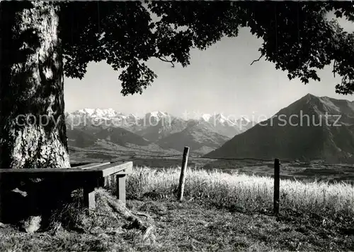 AK / Ansichtskarte Schwendi_Thun_BE Blick auf Bluemlisalp Doldenhorn Balmhorn Altels Rinderhorn Niesen Schwendi_Thun_BE