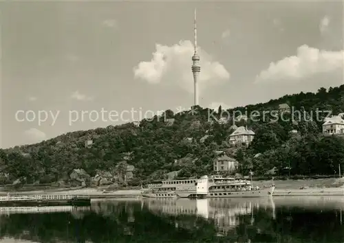 AK / Ansichtskarte Motorschiffe MS Wilhelm Pieck Dresden Wachwitz Fernsehturm  Motorschiffe