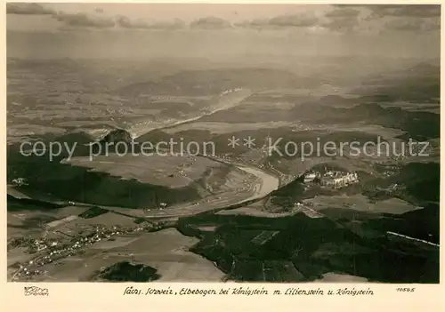 AK / Ansichtskarte Foto_Hahn_Nr. 10565 Saechsische Schweiz Elbebogen Koenigstein Lilienstein  Foto_Hahn_Nr.