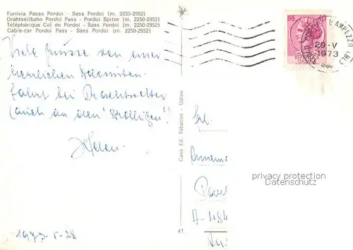 AK / Ansichtskarte Seilbahn Funivia Passo Pordoi  Seilbahn