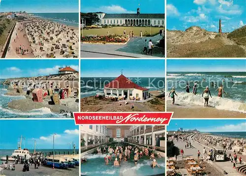 AK / Ansichtskarte Norderney_Nordseebad Strand Kurhaus Konzerthalle Hallenbad  Norderney_Nordseebad