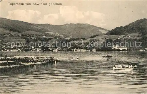AK / Ansichtskarte Tegernsee von Abwinkel gesehen Soldatenkarte Tegernsee