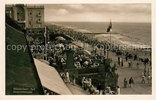 AK / Ansichtskarte Westerland_Sylt Kurpromenade Westerland_Sylt