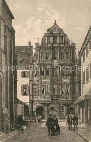 AK / Ansichtskarte Heidelberg_Neckar Hotel und Restaurant zum Ritter 16. Jhdt. Kuenstlerkarte Heidelberg Neckar
