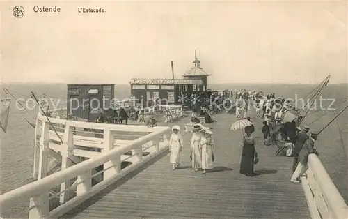 AK / Ansichtskarte Ostende_Flandre Estacade Ostende_Flandre