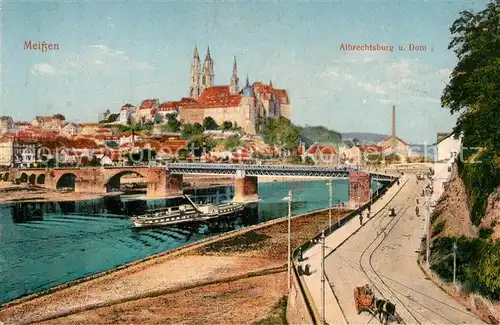 AK / Ansichtskarte Meissen_Elbe_Sachsen Elbebruecke Albrechtsburg Dom Meissen_Elbe_Sachsen