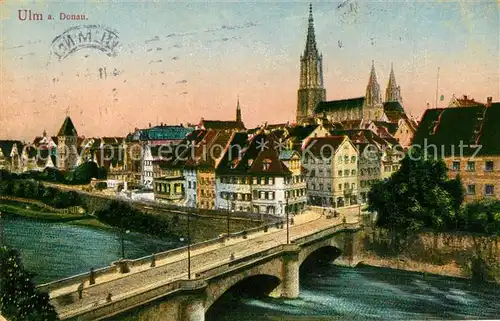 AK / Ansichtskarte Ulm_Donau Donaubruecke Altstadt Muenster Ulm_Donau
