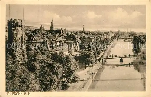 AK / Ansichtskarte Heilbronn_Neckar Stadtpanorama Partie am Neckar Heilbronn Neckar